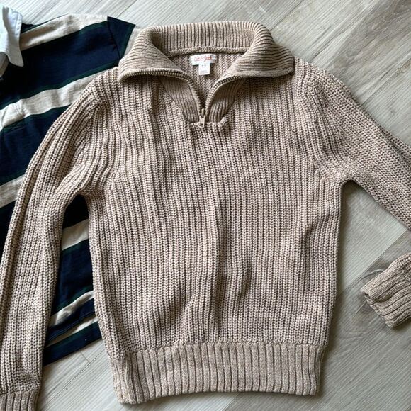 Old Navy & Cat & Jack Youth Size 8 Two Piece Sweater Striped Shirt Preppy Medium - Picture 3 of 6